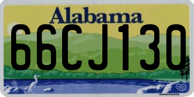 AL license plate 66CJ130