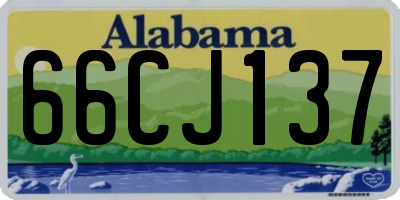 AL license plate 66CJ137