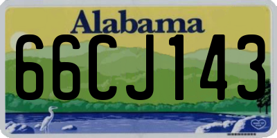 AL license plate 66CJ143