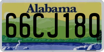 AL license plate 66CJ180