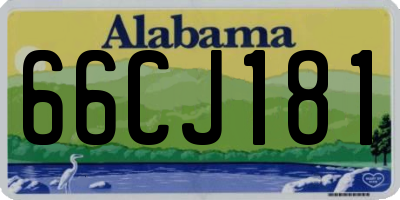 AL license plate 66CJ181