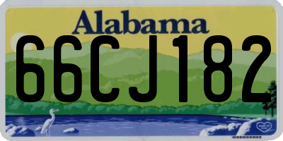 AL license plate 66CJ182