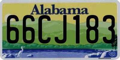 AL license plate 66CJ183