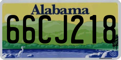 AL license plate 66CJ218