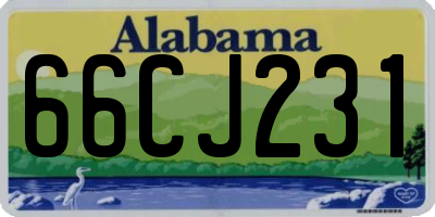 AL license plate 66CJ231