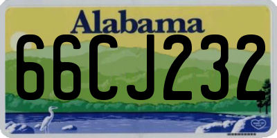 AL license plate 66CJ232