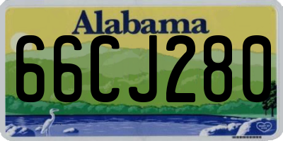 AL license plate 66CJ280