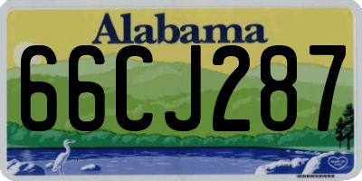 AL license plate 66CJ287