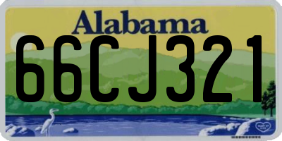 AL license plate 66CJ321