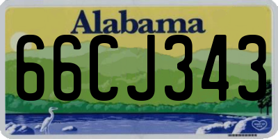 AL license plate 66CJ343