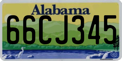 AL license plate 66CJ345