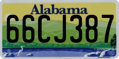 AL license plate 66CJ387