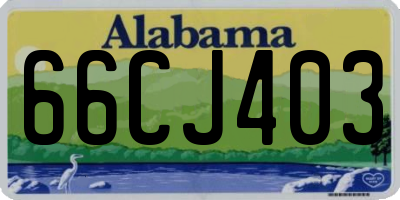 AL license plate 66CJ403