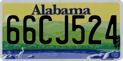 AL license plate 66CJ524
