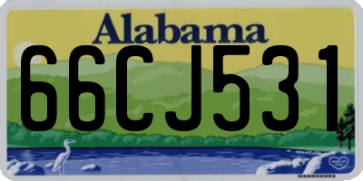 AL license plate 66CJ531