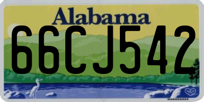 AL license plate 66CJ542