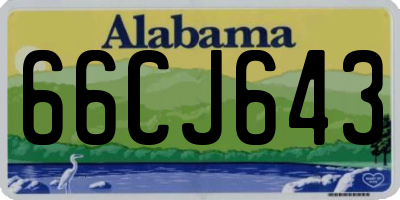 AL license plate 66CJ643