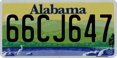 AL license plate 66CJ647