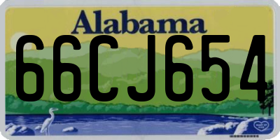 AL license plate 66CJ654