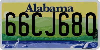 AL license plate 66CJ680