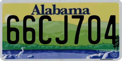 AL license plate 66CJ704