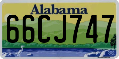 AL license plate 66CJ747