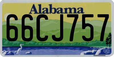 AL license plate 66CJ757