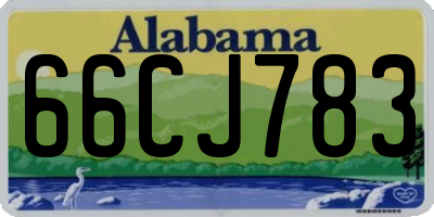 AL license plate 66CJ783