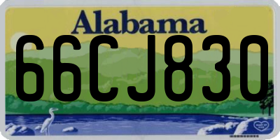 AL license plate 66CJ830