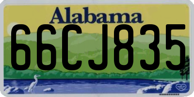 AL license plate 66CJ835
