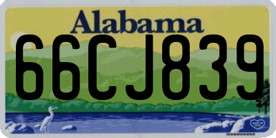 AL license plate 66CJ839