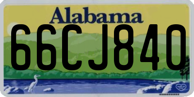 AL license plate 66CJ840