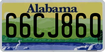 AL license plate 66CJ860