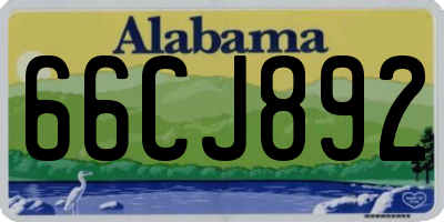 AL license plate 66CJ892