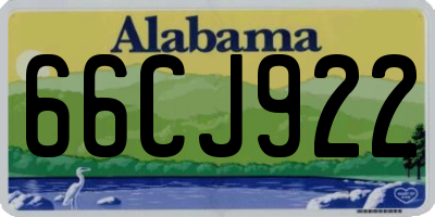 AL license plate 66CJ922