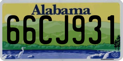 AL license plate 66CJ931