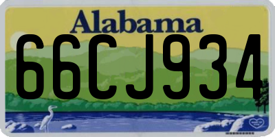 AL license plate 66CJ934