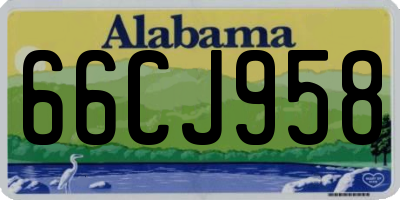 AL license plate 66CJ958
