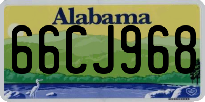 AL license plate 66CJ968