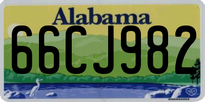 AL license plate 66CJ982