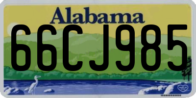 AL license plate 66CJ985