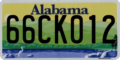 AL license plate 66CK012