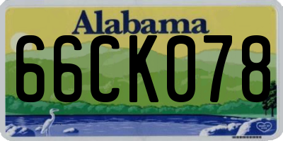 AL license plate 66CK078