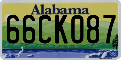 AL license plate 66CK087