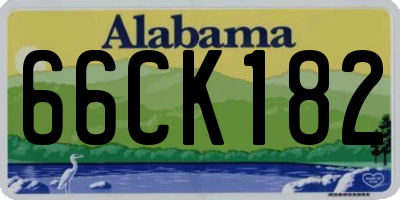 AL license plate 66CK182
