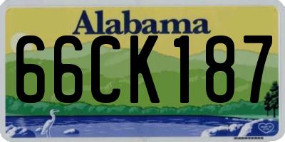 AL license plate 66CK187