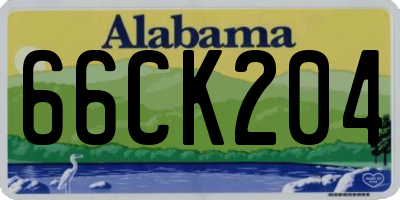 AL license plate 66CK204