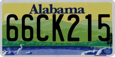 AL license plate 66CK215