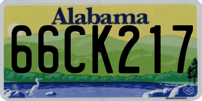 AL license plate 66CK217