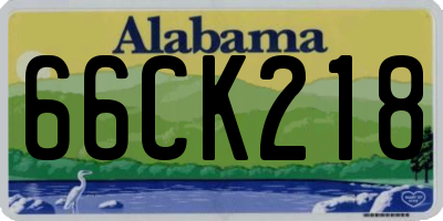 AL license plate 66CK218
